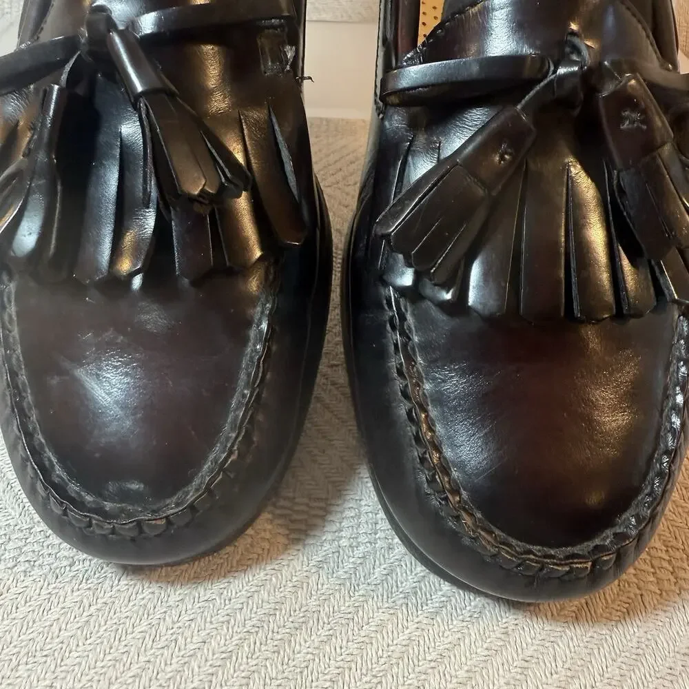Cole Haan Shoes Tassel Loafer Mens 9.5 D Pinch Leather Preppy Business Casual